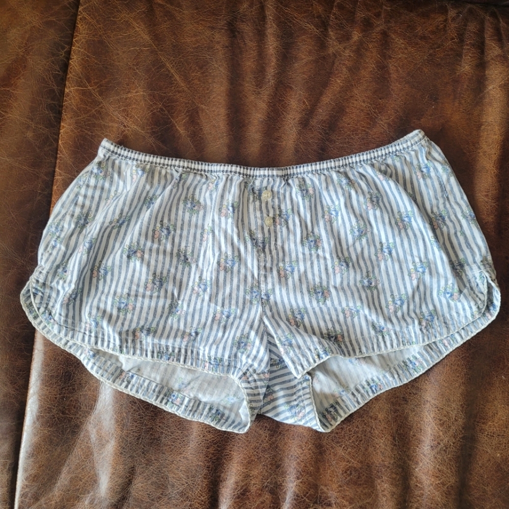 Aerie Striped Floral Sleep Shorts - Women's Medium